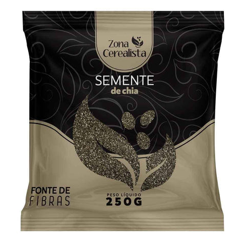 Semente de Chia Preta Zona Cerealista 250g - MEUBRASILONLINE