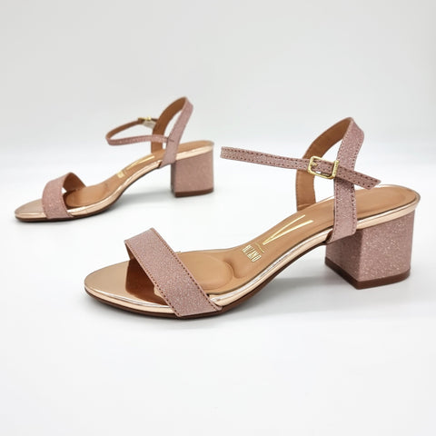 Sandália Vizzano 6291-900 Salto Baixo Rosé Brilhante