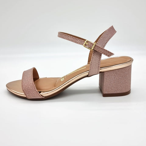 Sandália Vizzano 6291-900 Salto Baixo Rosé Brilhante