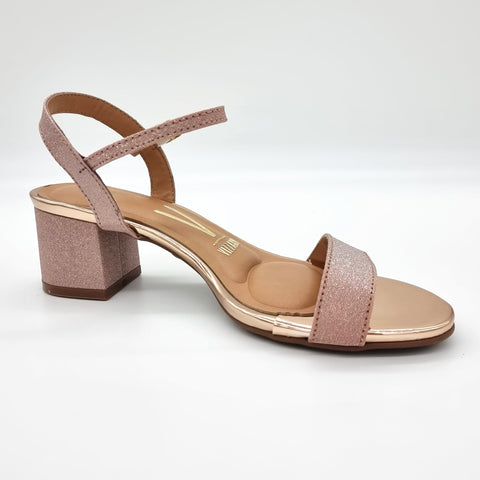 Sandália Vizzano 6291-900 Salto Baixo Rosé Brilhante