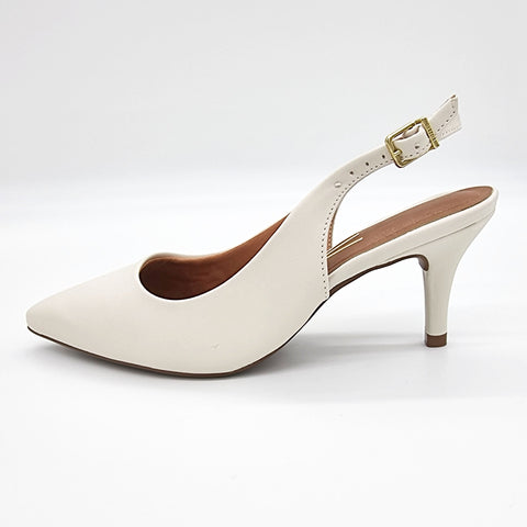 Scarpin Vizzano 1185-700 Slingback Salto Médio Off White