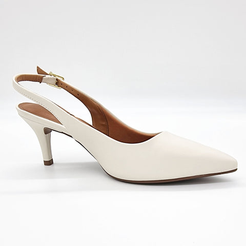 Scarpin Vizzano 1185-700 Slingback Salto Médio Off White