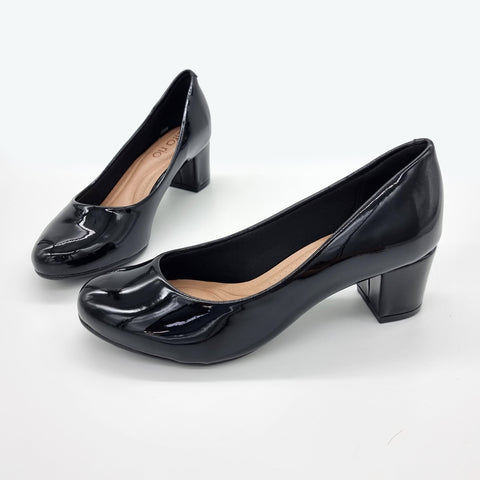 Scarpin Beira Rio 4777-409 Salto Baixo Envernizado Preto