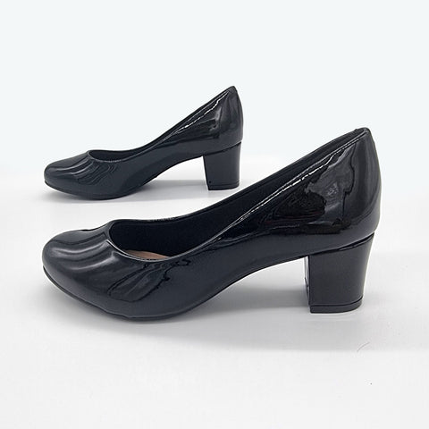Scarpin Beira Rio 4777-409 Salto Baixo Envernizado Preto