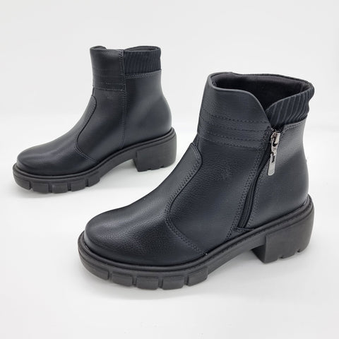 Bota Cano Curto Beira Rio 9077-211 Salto Baixo Preta