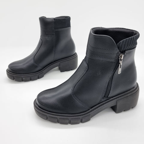 Bota Cano Curto Beira Rio 9077-211 Salto Baixo Preta