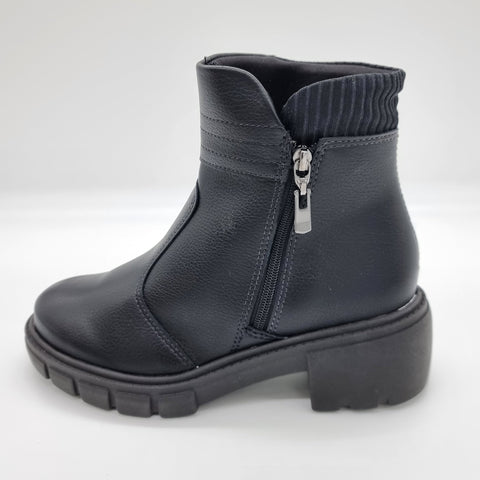 Bota Cano Curto Beira Rio 9077-211 Salto Baixo Preta