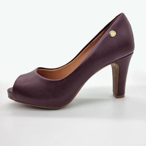 Scarpin Vizzano 1840-300 salto médio peep toe Vinho