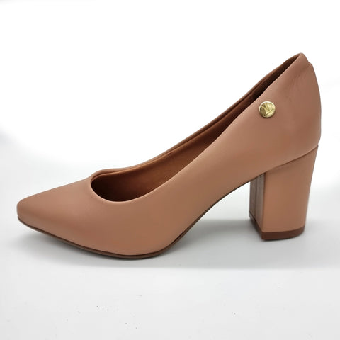 Scarpin Vizzano 1290-500 bico fino salto bloco Nude