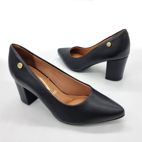 Scarpin Vizzano 1290-500 bico fino salto bloco Preto