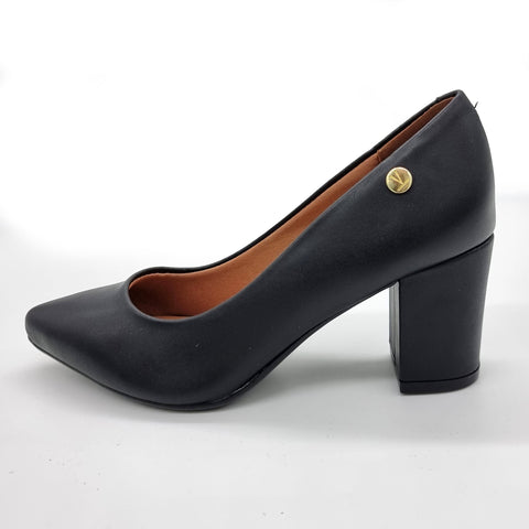 Scarpin Vizzano 1290-500 bico fino salto bloco Preto