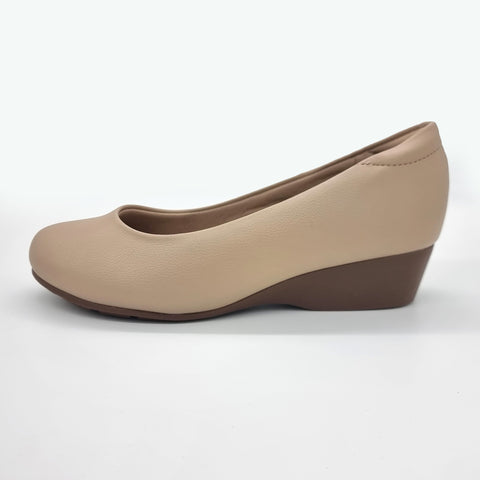 Sapatilha Modare 7014-200 Conforto Anabela Napa Bege