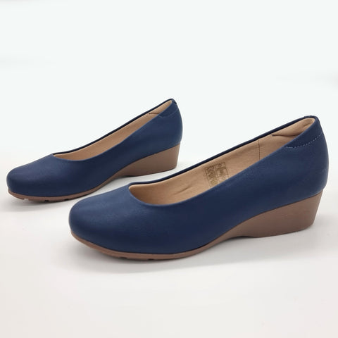 Sapatilha Modare 7014-200 Conforto Anabela Napa Azul-marinho