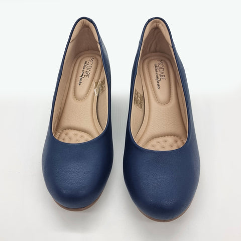 Sapatilha Modare 7014-200 Conforto Anabela Napa Azul-marinho