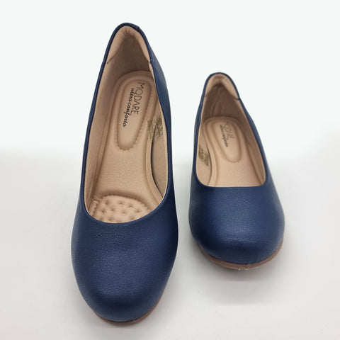 Sapatilha Modare 7014-200 Conforto Anabela Napa Azul-marinho