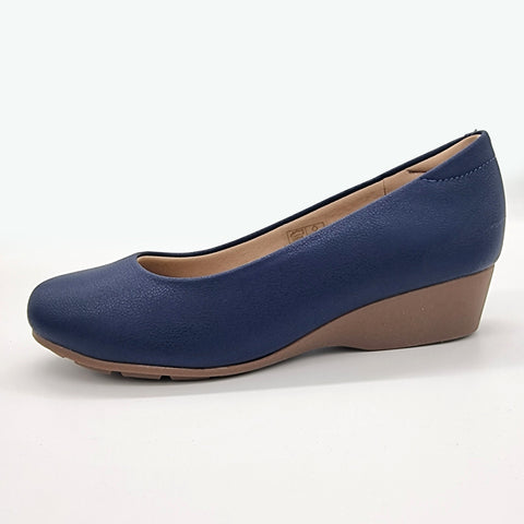 Sapatilha Modare 7014-200 Conforto Anabela Napa Azul-marinho