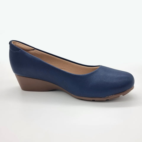 Sapatilha Modare 7014-200 Conforto Anabela Napa Azul-marinho