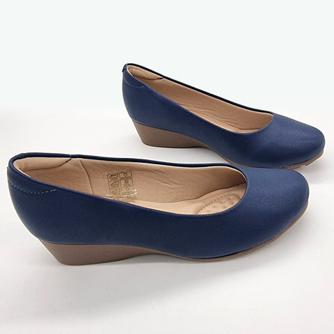 Sapatilha Modare 7014-200 Conforto Anabela Napa Azul-marinho