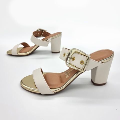 Mule Vizzano 6262-1019 Salto Bloco Sem Cadarço (Slip-on) Branco Off White