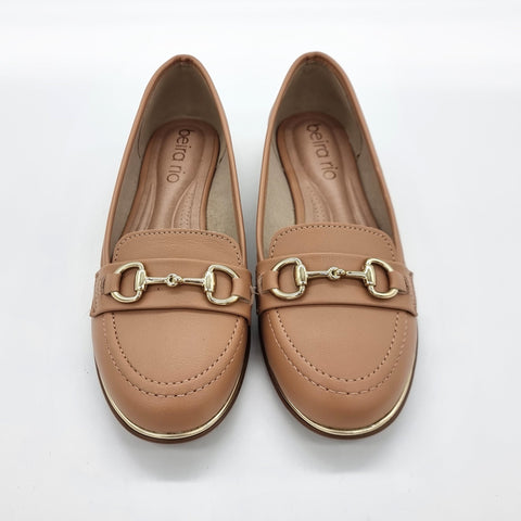 Mocassim Beira Rio 4311-104 Bico Redondo Caramelo Napa