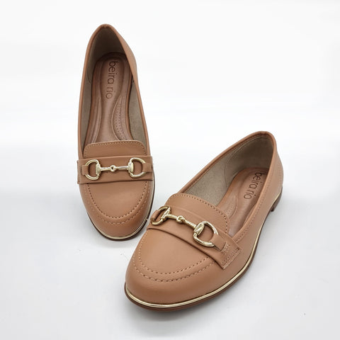 Mocassim Beira Rio 4311-104 Bico Redondo Caramelo Napa