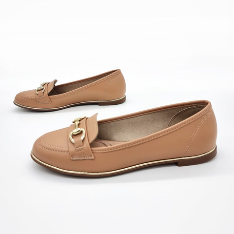 Mocassim Beira Rio 4311-104 Bico Redondo Caramelo Napa