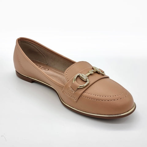 Mocassim Beira Rio 4311-104 Bico Redondo Caramelo Napa