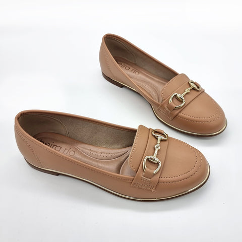 Mocassim Beira Rio 4311-104 Bico Redondo Caramelo Napa