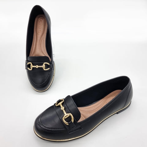 Mocassim Beira Rio 4311-104 Bico Redondo Preto Napa