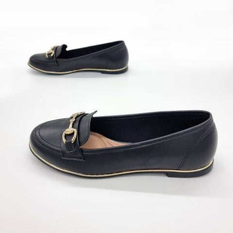Mocassim Beira Rio 4311-104 Bico Redondo Preto Napa