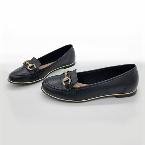 Mocassim Beira Rio 4311-104 Bico Redondo Preto Napa