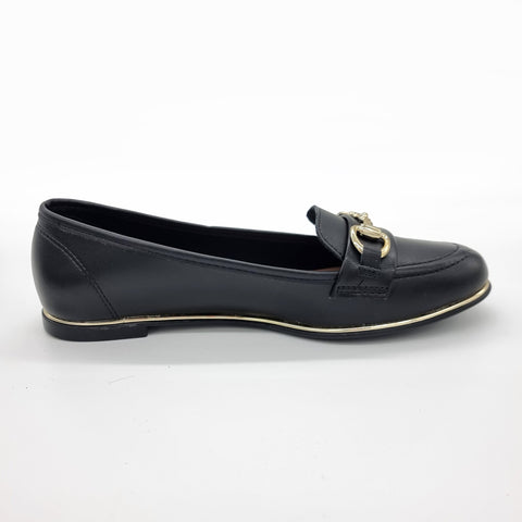 Mocassim Beira Rio 4311-104 Bico Redondo Preto Napa