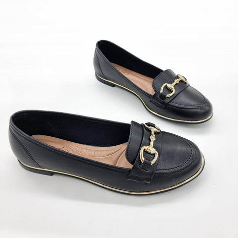 Mocassim Beira Rio 4311-104 Bico Redondo Preto Napa