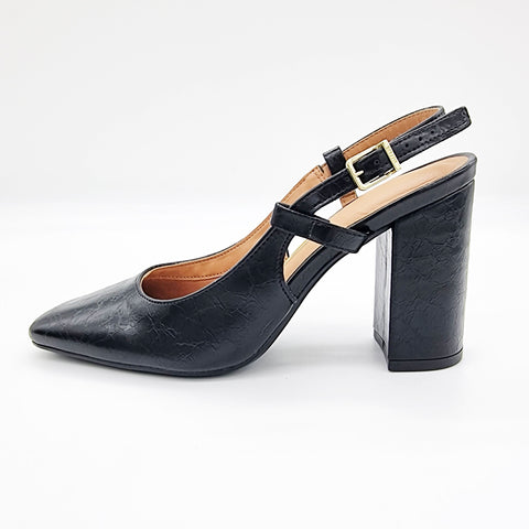 Scarpin Vizzano 1428-101 salto bloco slingback Preto