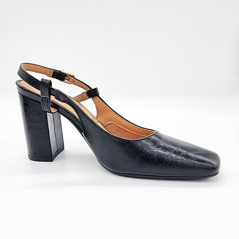 Scarpin Vizzano 1428-101 salto bloco slingback Preto