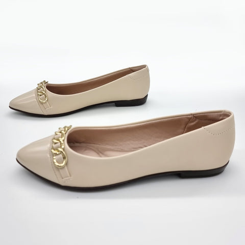 Sapatilha Beira Rio 4136-1106 Bico Fino Creme