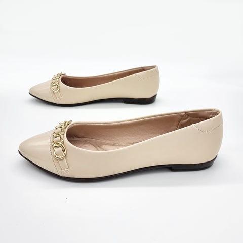 Sapatilha Beira Rio 4136-1106 Bico Fino Creme