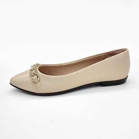 Sapatilha Beira Rio 4136-1106 Bico Fino Creme