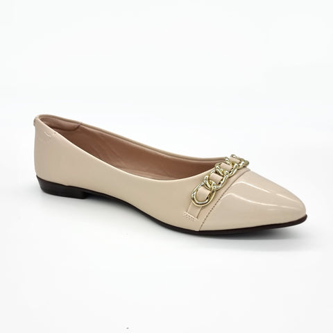 Sapatilha Beira Rio 4136-1106 Bico Fino Creme