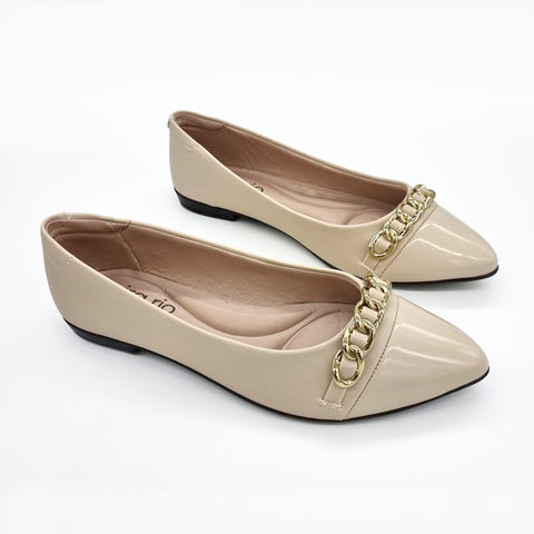 Sapatilha Beira Rio 4136-1106 Bico Fino Creme