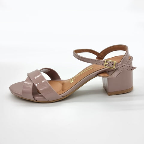 Sandália Vizzano 6291-927 Salto Bloco Taupe Verniz