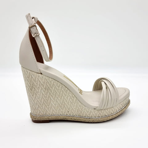 Sandália Anabela Vizzano 6283-4413 com Tira no Tornozelo Off White