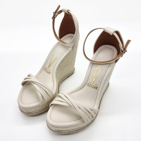 Sandália Anabela Vizzano 6283-4413 com Tira no Tornozelo Off White