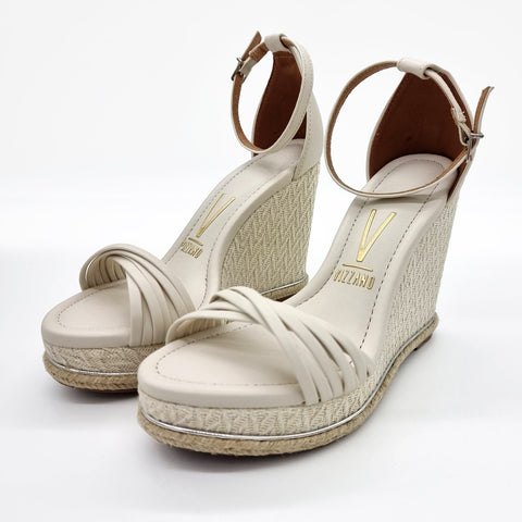 Sandália Anabela Vizzano 6283-4413 com Tira no Tornozelo Off White