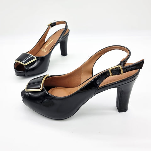 Scarpin Vizzano 1840-321 Slingback Preto Verniz