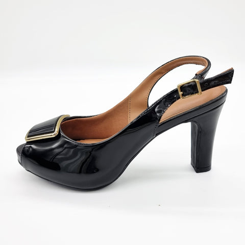 Scarpin Vizzano 1840-321 Slingback Preto Verniz