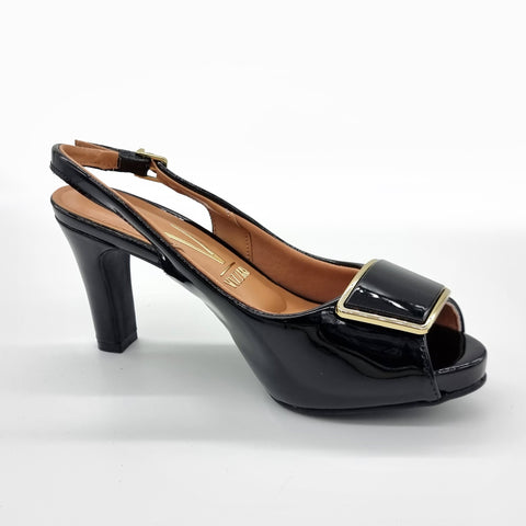 Scarpin Vizzano 1840-321 Slingback Preto Verniz