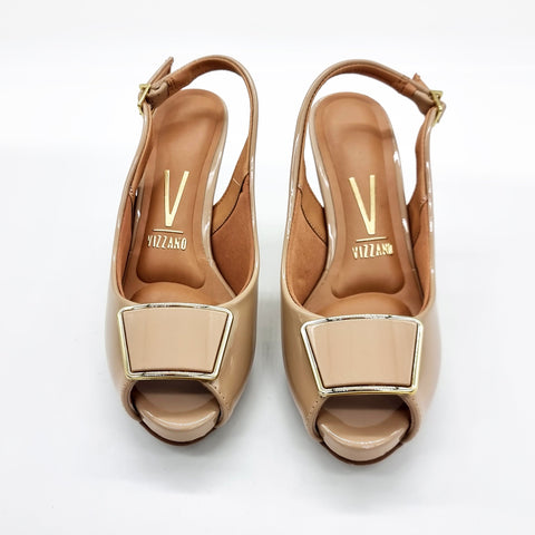 Scarpin Vizzano 1840-321 Slingback Bege Verniz