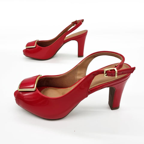 Scarpin Vizzano 1840-321 Slingback Vermelho Verniz