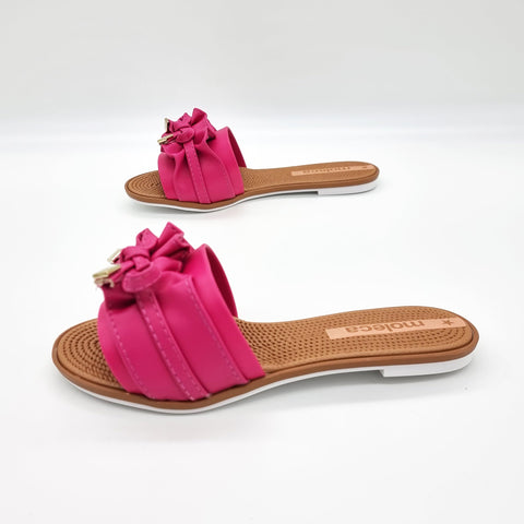Sandália Moleca 5297-446 Sem Cadarço (Slip-on) com Babado Rosa